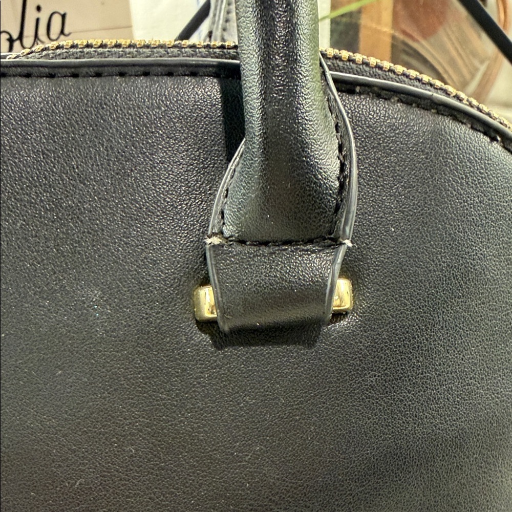 BCBG Black Vegan Leather Satchel Bag - Picture 3 of 8